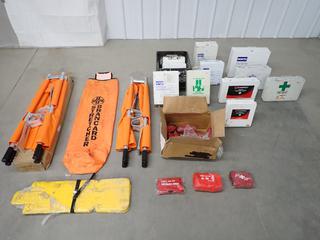 Quantity of First Aid Kits w/ Contents, (2) Stretchers & Splints, Unused. (4-P-3)