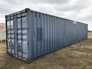 40ft HC Storage Container c/w (2) 10ft Sections of Pallet Rack, # APLU 8007140