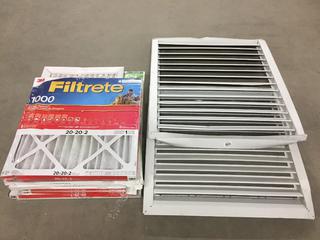 Quantity of Furnace Filters and Aluminum Vent Covers. *Damaged*