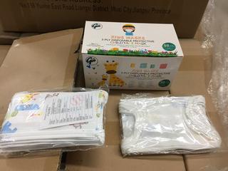 (2) Pallets of 3-Ply Disposable Protective Child Face Masks, Approximately 2,000 Per Box (WH)