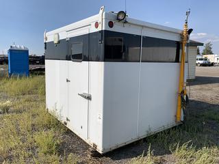 Office Doghouse c/w Rooftop AC, Electric Heat, Plumbed For Power/Lights, Storage Cabinets, iCom Two Way Radio, Telescopic Antenna Mast 90in x 103in x 79in.