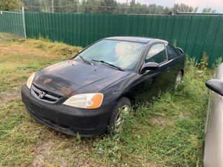 Selling Off-Site - 2003 Honda Civic LX Coupe c/w 1.7L, VIN 1HGEM21563L815050, Running Condition Unknown, Located In Fernie, B.C. Viewing By Appointment Only Email brad.bjarnason@fernie.ca, *Note: Out of Province*