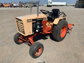 Case 446 Lawn Tractor c/w LX790 Gas, Hydrostatic Trans, Case 46in Mower Deck, Case 42in Tiller, Case 48in Snow Blower, 6x6.50x8 Front, 8-16 Rear Tires, S/N 9713937 Note:  No Meter. 