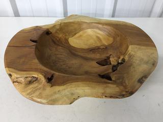 Small Teak Root Bowl, Approx 16 in. D x 3 1/2 in. (8-P-1)