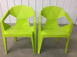 (2) Green Beer Armchairs, Unused. (WH)