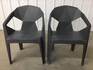 (2) Grey Beer Armchairs, Unused. (WH)