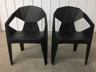 (2) Black Beer Armchairs, Unused. (WH)