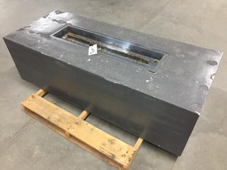 Grey Rectangular Fire Table, Approx. 60 1/4 in x 24 1/4 in x 18 in. (WH)