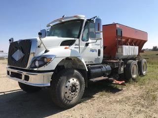 2009 International Work Star T/A Sand/Plow Truck c/w Maxforce Diesel, Allison Trans, Snow Blade, Sand Box, 315/80R22.5 Front, 11R22.5 Rear Tires, Showing 102,000 Kms, VIN 1HTWAAR19J080766. Not Running.