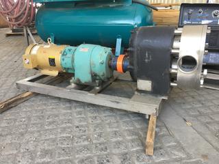 Tri-Clover Rotary Pump, Model# PRE300-4-UH4-SL-S w/ Reliance Electric Reducer Baldor 10Hp 575V 9.6Amp 3 Phase Motor.  (DOME)