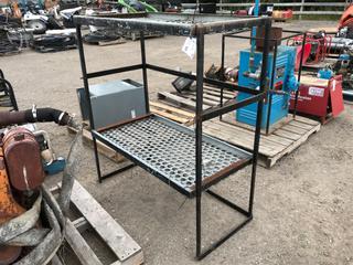 2-Tier Steel Shelf 47in L x 10in W x 54in H.