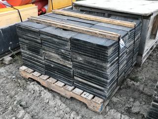 Pallet of 18in x 18in Rubber Bases for Traffic Cones.