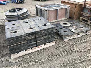 (2) Pallets of 18in x 18in Rubber Bases for Traffic Cones.