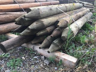 (18) Pressure Treated Fence Posts 4in-6in Diameter 6ft L.