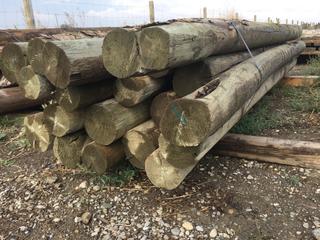 (20) 4in to 5in Diameter Green Pressure Treated Posts 8ft L.