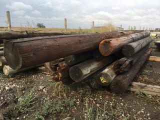 (21) 5in to 6in Diameter Round Posts 8ft to 11ft L.