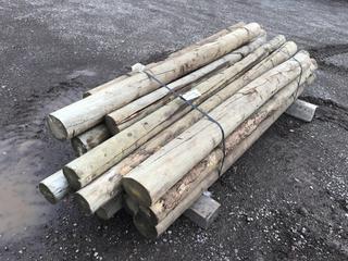 (20) 4in to 6in Diameter Green Pressure Treated Posts 7ft to 8ft L.