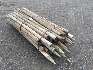 Quantity of 2 1/2in Diameter Round Fence Posts Approximately 5ft L.