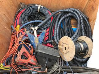 Crate of Assorted Hose Cover, Brake Hose, Jack Stands, Hydraulic Hose, Etc.