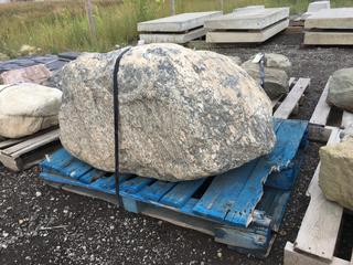 (1) Large Marble Granite Landscaping Rock, Approximately 40in x 44in x 22in.