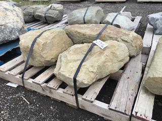 (4) Sandstone Landscaping Rocks, Approximately 13in x 20in x 10in/Ea.