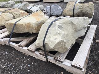 (1) Rainbow and (1) Sandstone Landscaping Rocks, Approximately 18in x 36in x 10in/Ea.