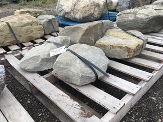 (2) Rainbow Landscaping Rocks, Approximately 24in x 24in x 14in and 16in x 19in x 12in.