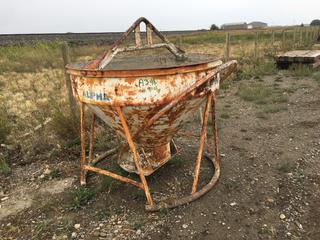 Concrete Crane Bucket, Approximately 1 Cubic Yard.