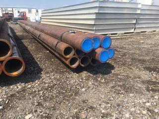 (10) Steel Pipe 3-1/2in, Approximately 23ft 6in L.