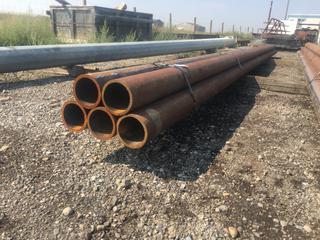 (5) 4 1/2in Steel Pipe 22ft 6in L.