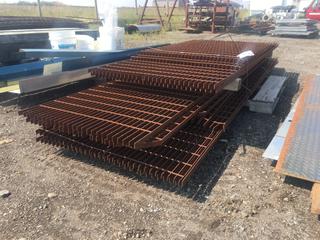 Steel Grating 1in x 36in, Approximately (11) Pcs. 4ft - 12ft Lengths.