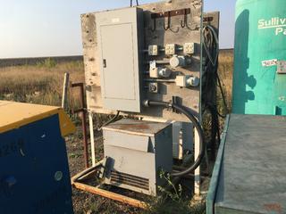 Skid Mounted Transformer w/ Main Power Switch and Temporary Power Panel.