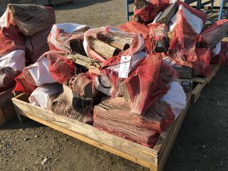 Pallet of Bagged Split Firewood.