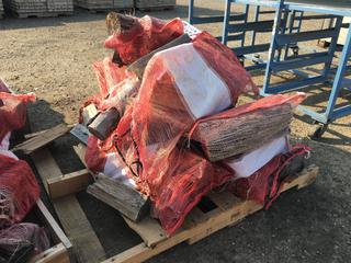 Pallet of Bagged Split Firewood.