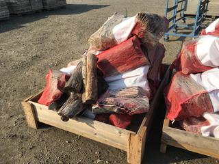 Pallet of Bagged Split Firewood.