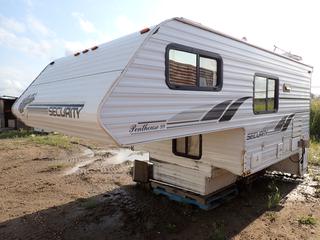 1996 Security Penthouse 99 Model SC99 10 Ft. Truck Camper c/w 17 Ft. Overall Length, 30Amp, 110V, (1) Bed, Bathroom, Stove, Double Sink. SN V543 *Note: No Jacks PL# 1060*