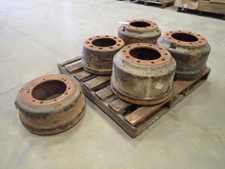 Webb 67518F Brake Drum, 10-Hole Brake Drum and (3) Webb 66854F 10-Hole Trailer Brake Drums 