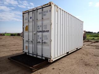 20 Ft. 9 Ft 6In. High Cube Skid Mtd. Storage Container c/w  24 Ft. X 7 Ft. Skid And Shelving. SN SHCU2201339