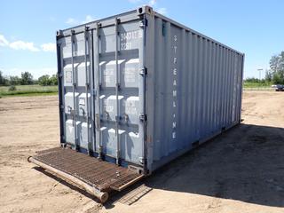 20 Ft. Skid Mtd. Double Door Storage Container c/w 25 Ft. X 8 Ft. Skid. SN DDDU3440129