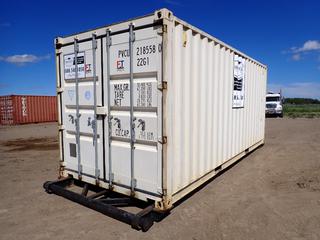 20 Ft. Skid Mtd. Storage Container c/w 22 Ft. X 8 Ft. Skid. SN PUCU2185580