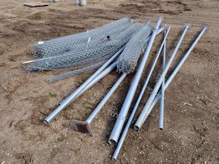 Qty of Chain Link Fencing c/w 173 In. (L) Post, 10 Ft. (H) Fencing, *Note: Unknown Lengths*