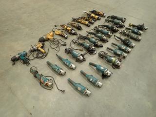 Assorted Makita and DeWalt Angle Grinders, Die Grinders and Impact Wrenches *Note: Parts Only* (T-4-3)
