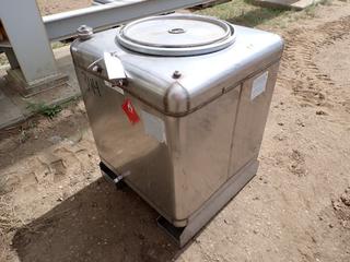 Stainless Steel Storage Tank w/ Fork Pockets, 30 In. X 30 In. X 32 In.