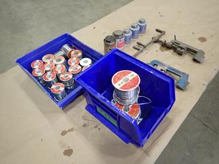 Assorted Parts, Hardware and Supplies, Including: Qty of Canada Metal 50/50 Wire Solder, (2) Band-It Benders and Qty of Anti Seize Lubricant  (Y-3-3)