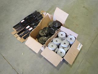 Qty of Unused Pulleys, Wheel Idlers and Oregon Mower Blades  (T-5-1)