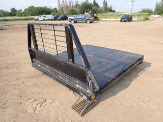 Hillsboro 7 Ft. X 7 Ft. Steel Truck Deck c/w  Headache Rack, Side Step,  Hidden Hitch, SN 31517 *Note: Tail End Damage* 