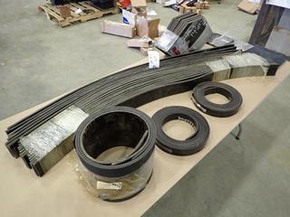 (16) Unused 3/16 In. Reinforced Chute Deflectors, Qty of Unused Rubber Squeegees and Strapping  (K-3-2)