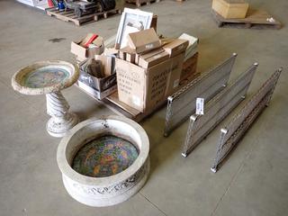 Assorted Parts, Hardware and Supplies, Including: (3) Shelves, Oil and Air Filters, Vents, Tape, Glasses, Fittings, Side Panels, Bird Bath and More  (K-1-2)