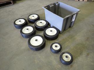 Unused Solid Wheels: (6) 10 X 3.25, (2) 6 In. Diameter  (K-2-3)