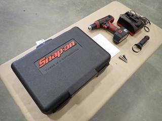 Snap-On Model CDR-4850 13mm, 18V Cordless Drill/Driver, SN 08430500, c/w Snap-On 18V Battery, Model CTC420 18V Battery Charger, Manual and Storage Case  (G-2)